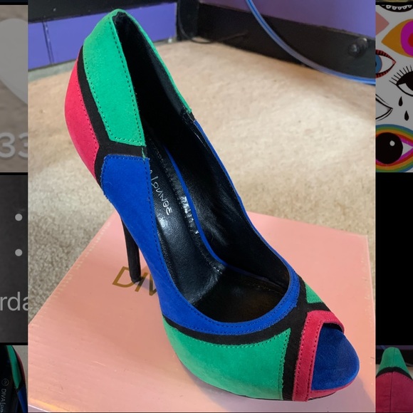Color Block Platform Heels - Picture 3 of 5